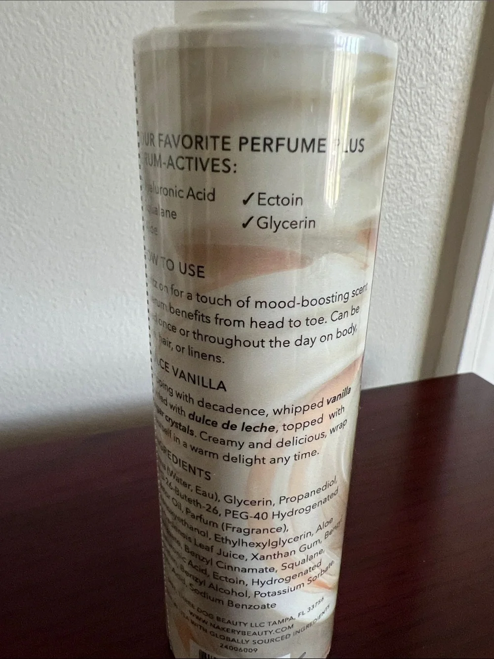 Nakery Beauty Dulce Vanilla Hyaluronic Fragrance Mist